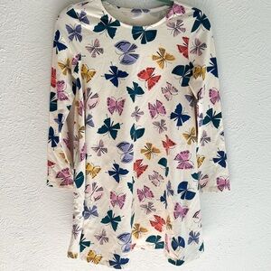 Hanna Andersson Butterfly Print Cotton Long Sleeve Dress Size 150 (US 12)
